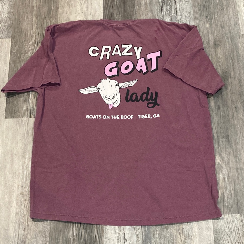 Comfort Colors Purple Short Sleeve “Crazy Goat Lady” Tee